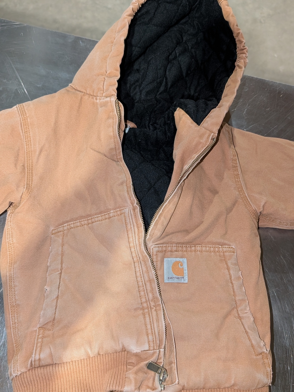 Carhartt - Kids Hooded Jacket - Brown/Tan- XS (6)